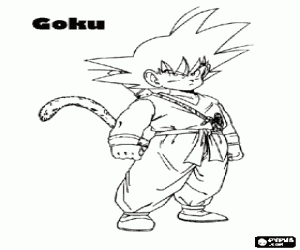 Son Goku, kuyruk ile çocuk boyama
