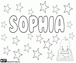 Sophia, İngilizce ve Almanca adı boyama