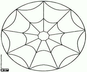 Bir spiderweb ile basit mandala boyama