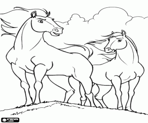 Spirit ve Rain, at ve kısrak boyama