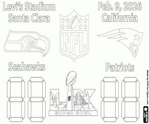 Super Bowl 2026 Seahawks vs Patriots boyama