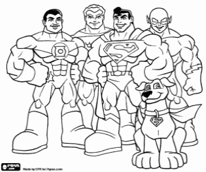 Super Friends, süper kahramanlar boyama