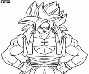 Super saiyan savaşçı Son Goku boyama