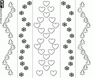 Süslemeleri ile dikey şeritler boyama