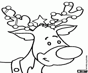 Süslü Rudolph'un ren geyiği başını boyama