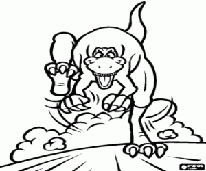 T-Rex dinozor cepheden gördüm boyama