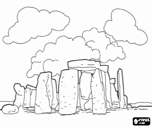 Tarih öncesi anıt Stonehenge boyama