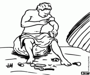 Taş aletler ile adam boyama