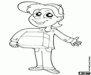 Bir teslimatçı paketi ile boyama