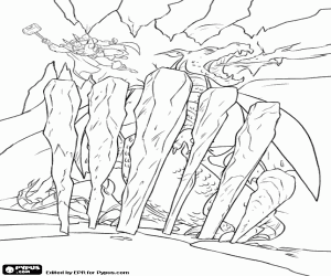 Thor ve kapana kısılmış dragon boyama