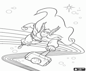 Thor ve onun Yüce çekiç boyama