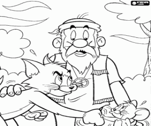 Tom ve Jerry arasında barış girişimi boyama