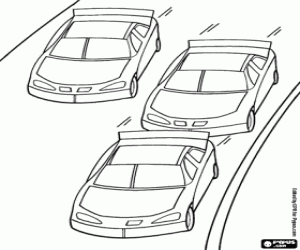 Bir touring otomobil yarışı boyama