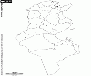 Tunus Haritası boyama