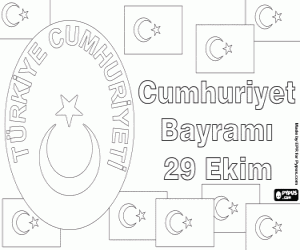 Türk Cumhuriyet Kutlamaları boyama