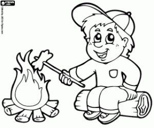 Uzun yürüyüşe çıkan kimse bir sosis ile boyama