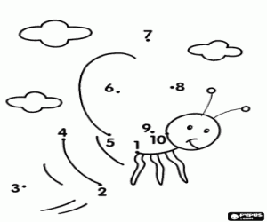 Uçan böcek keşfedin boyama