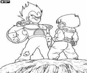 Vegeta ve Son Gohan, Goku oğlu boyama