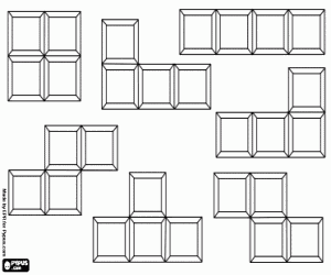 Video oyun Tetris parçalarını boyama