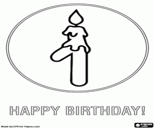 Yanan bir mum bir numara ile boyama