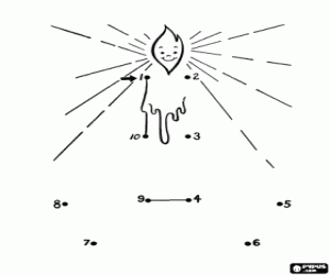 Yanan bir mum tamamlamak boyama