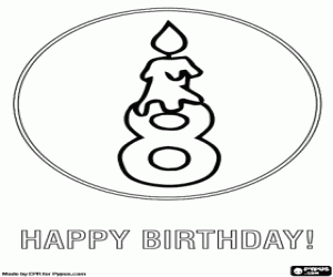 Yanan bir mum ile sekiz boyama