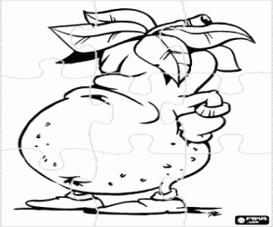 Yapboz bir patates boyama