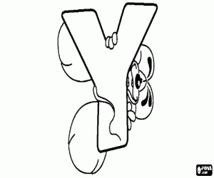 yaramaz küçük fare ile harf Y boyama