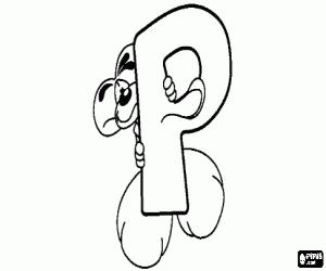 yaramaz küçük fare ile harf P boyama