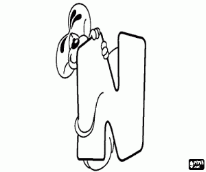 yaramaz küçük fare ile harf N boyama