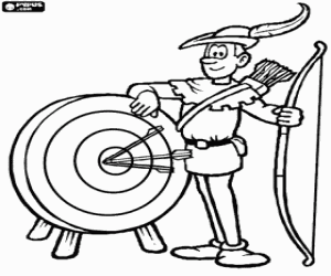 Yay ile pratik bir okçu boyama