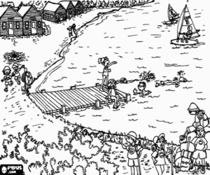 Bir yaz kampı boyama