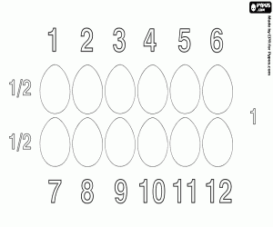 On iki yumurta, bir düzine saymak için boyama