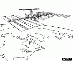 Yörüngedeki yapay bir uydu boyama