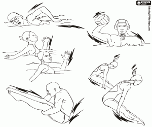 Yüzme olimpik spor boyama