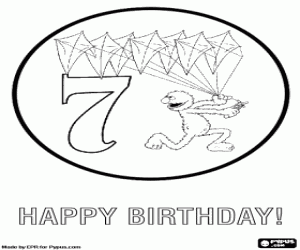 Bir yedi yıl doğum günü ve Grover boyama