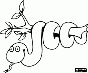 Yılan bir dal üzerinde sarmal boyama