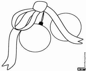 Yılbaşı süsleri bir kurdele ile bağlı boyama