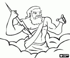 Zeus, tanrıların Olympus kralı boyama