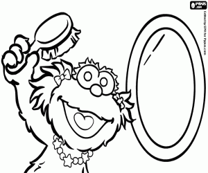 Zoe aynanın önünde boyama