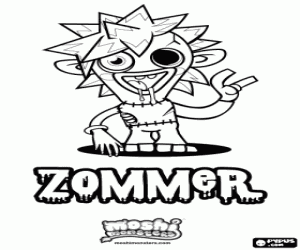 Zommer, Moshi Monsters karakter boyama