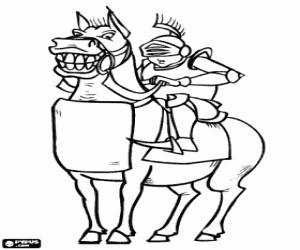 Zırhı atlı şövalye boyama