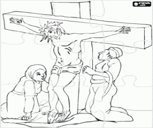 Çarmıha gerilmiş İsa'nın bulmaca boyama