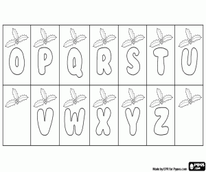 Çoban püskülü ile Noel alfabesi boyama