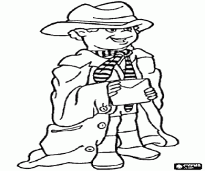 Çocuk babasının giysileri ile boyama