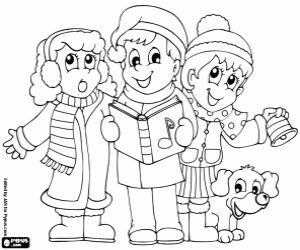 Çocuklar Noel şarkıları şarkı boyama