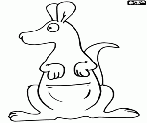 Önden bakıldığında görülen bir kanguru boyama