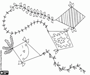 Üç uçurtma, oyuncaklar boyama
