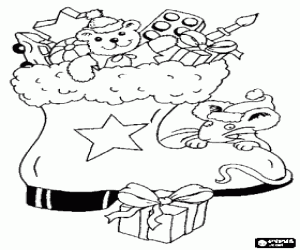 çizme Noel oyuncak dolu boyama