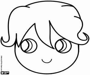 Bir çocuk yüz maskesi boyama